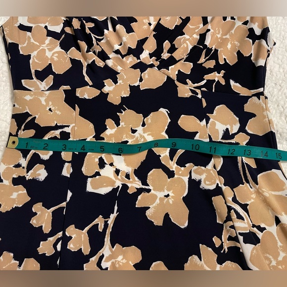 CHAPS A-line Dress with V-neck and Removable Shoulder Pads - Picture 6 of 8